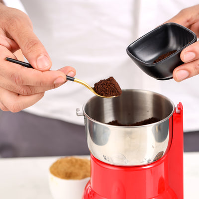 Geepas GCG5440 Coffee Grinder | 250W Motor with Overheat Protection| Strong Stainless Steel Cutting Blades| Unique Design | Ideal for Spices, Nuts, etc | 2 Years Warranty