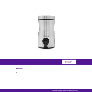 Geepas GCG5471 Grinder | Stainless Steel Coffee & Spice Grinder with Compact Design| One-Touch Easy Operation |Transparent Lid| Durable Sharp Blade for Daily Grinding Use