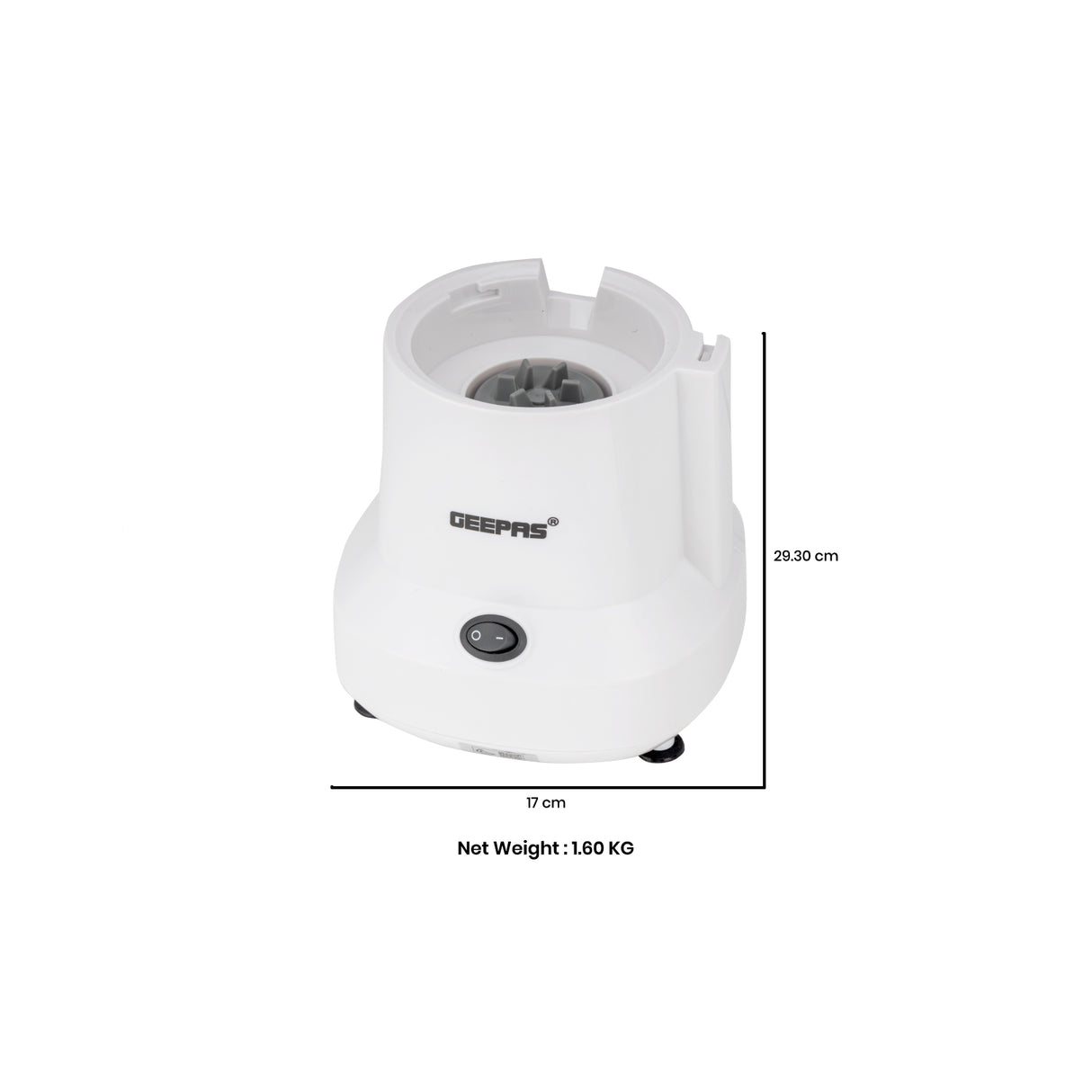 Geepas GCC6105 Food Processor | 450W |  Overheat Protection | Stainless Steel Bowl & Cutting Blade| Pulse Control | Grinder for Spices, Coffee Beans, Nuts & Dried Fruits