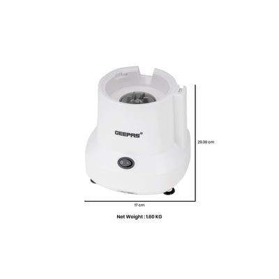 Geepas GCC6105 Food Processor | 450W |  Overheat Protection | Stainless Steel Bowl & Cutting Blade| Pulse Control | Grinder for Spices, Coffee Beans, Nuts & Dried Fruits