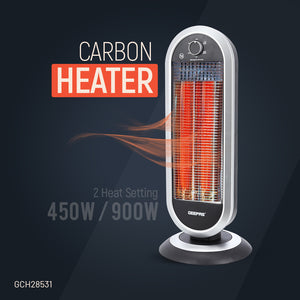 Geepas Carbon Heater GCH28531 | Instant Heating with Adjustable Power Settings| Safety Tip-Over Protection| Durable Design for Home & Office Use| 2 Years Warranty
