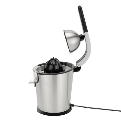 Geepas Stainless Steel Citrus Juicer- GCJ46018| Juicer for Orange Juice, Lemon, and so on| Deluxe Stainless Steel Body with Aluminum Die-Casting Handle, Metallic Silver