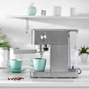 Geepas GCM1415SS Coffee Machine |20 Bar Pressure Pump| Professional Steam System| 1.5L Water Tank |Brew Espresso, Cappuccino, Latte, Mocha & More at Home|2 Years Warranty