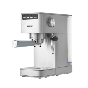 Geepas GCM1415SS Coffee Machine |20 Bar Pressure Pump| Professional Steam System| 1.5L Water Tank |Brew Espresso, Cappuccino, Latte, Mocha & More at Home|2 Years Warranty