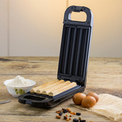 Geepas GCM36540 Churros Maker | 750W  | Non-Stick Plates for Easy Cleaning | Thermostat Controlled Temperature | Power & Ready Indicator Lights | 2-Year Warranty