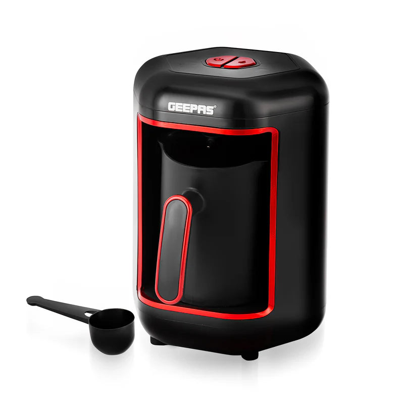 Turkish Coffee Maker, Overflow Prevention System, GCM41515|Plastic Materials with Stainless Steel Heat Plate | 4 Cups Coffee Maker with Sound Alarm System & Auto-Shut Off