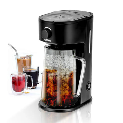 Geepas GCM41516 Ice Tea & Coffee Maker | 2.5L Jar Capacity & 875ml Water Tank | 700W Power | Auto Power-Off, Brew Strength Control, Nylon Filter | Easy to Use & Clean