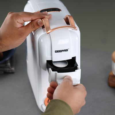 Geepas 4-in-1 Capsule Coffee Machine – GCM41526-WT