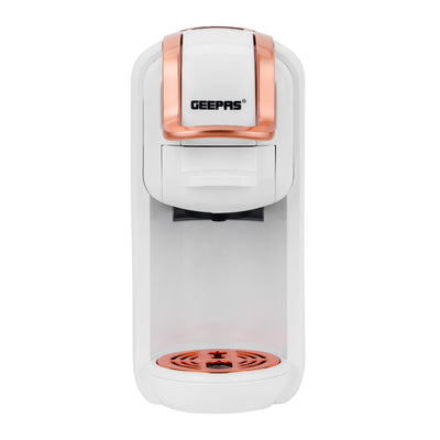 Geepas 4-in-1 Capsule Coffee Machine GCM41526-WT/Compatible with Nespresso, Dolce Gusto, Fast Heating System/One-Touch Button, Removable 0.6L Water Tank,2 Years Warranty