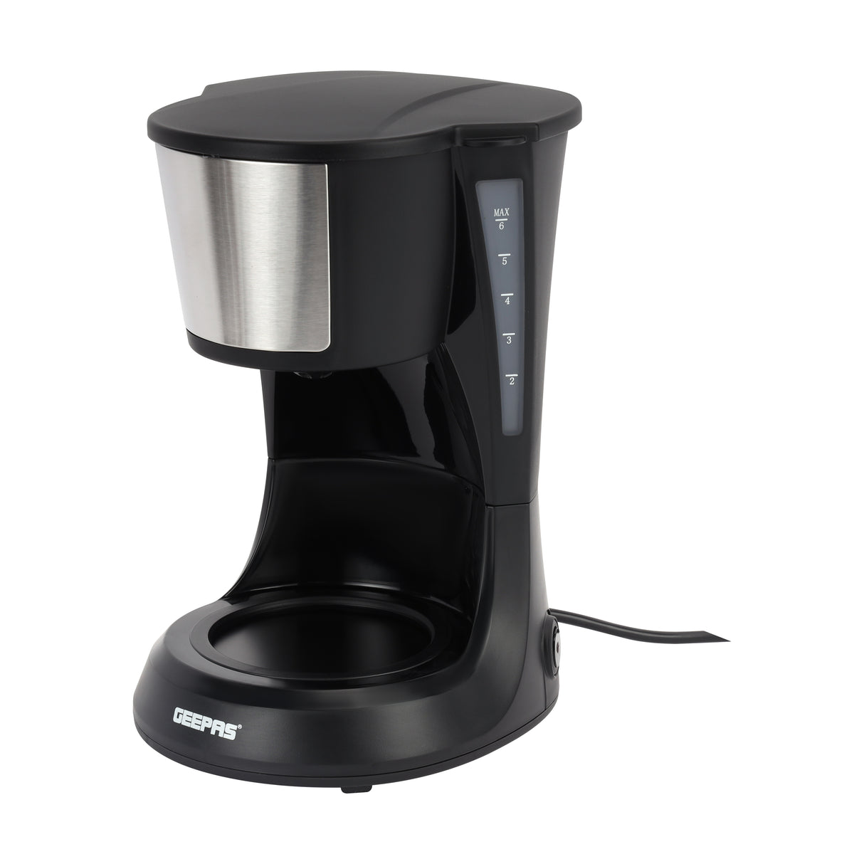 Geepas GCM41527 Coffee Maker | Glass Jar | Anti-Drip Function| Fast Brew Technology| Water Level Window | Reusable Nylon Filter | Durable Design for Home and Office