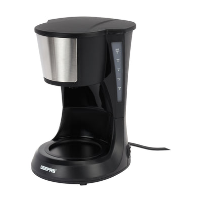 Geepas GCM41527 Coffee Maker | Glass Jar | Anti-Drip Function| Fast Brew Technology| Water Level Window | Reusable Nylon Filter | Durable Design for Home and Office