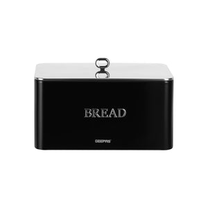 Geepas GCS63081UK-BK 13L Bread Bin | Carbon Steel Retro Kitchen Bread Box with Secure Lid | Large Capacity Countertop Storage Container|  Rust-Resistant & Easy to Clean
