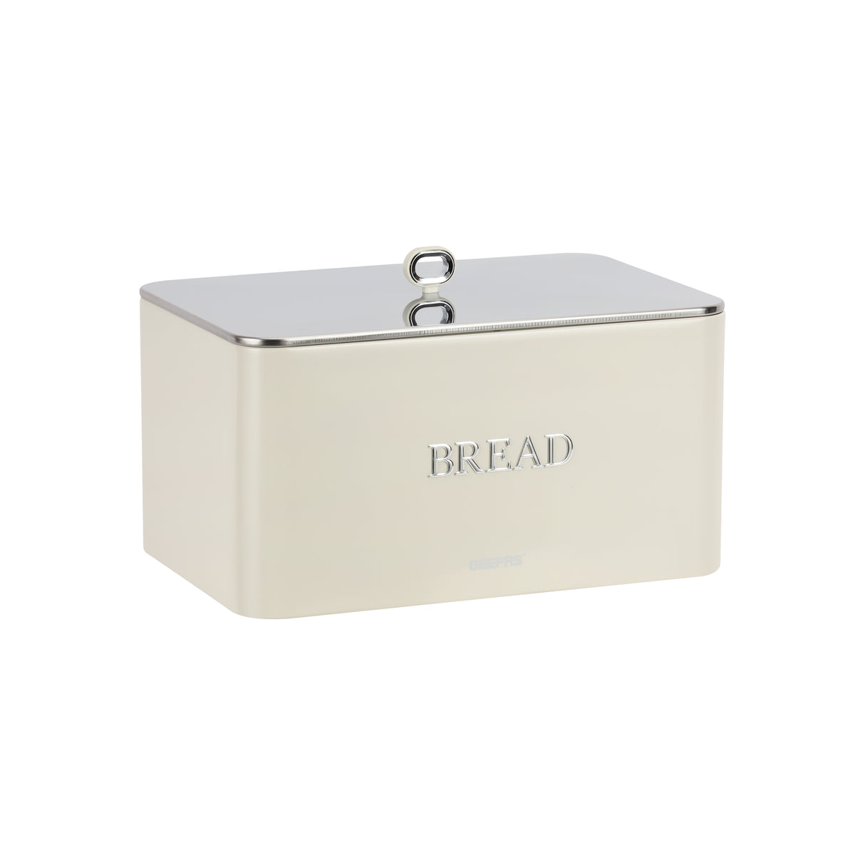 Geepas GCS63081UK-CR 13L Bread Bin | Carbon Steel Kitchen Bread Box with Secure Lid | Cream Retro Storage Container | Durable Rust-Resistant Body | Easy to Clean Design