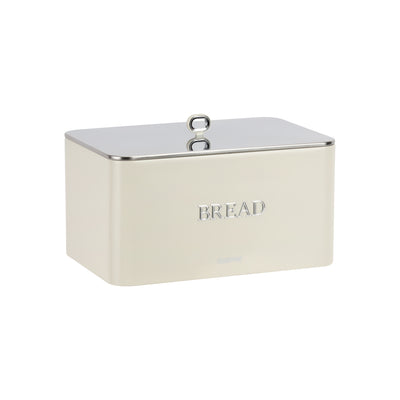 Geepas GCS63081UK-CR 13L Bread Bin | Carbon Steel Kitchen Bread Box with Secure Lid | Cream Retro Storage Container | Durable Rust-Resistant Body | Easy to Clean Design