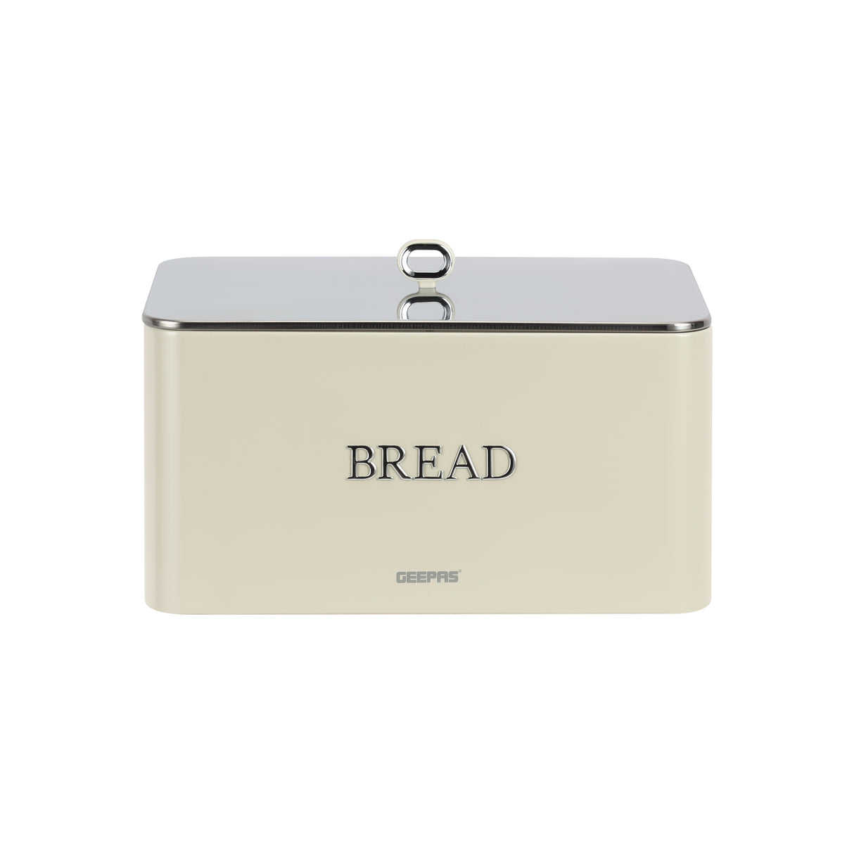 Geepas GCS63081UK-CR 13L Bread Bin | Carbon Steel Kitchen Bread Box with Secure Lid | Cream Retro Storage Container | Durable Rust-Resistant Body | Easy to Clean Design