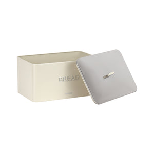 Geepas GCS63081UK-CR 13L Bread Bin | Carbon Steel Kitchen Bread Box with Secure Lid | Cream Retro Storage Container | Durable Rust-Resistant Body | Easy to Clean Design