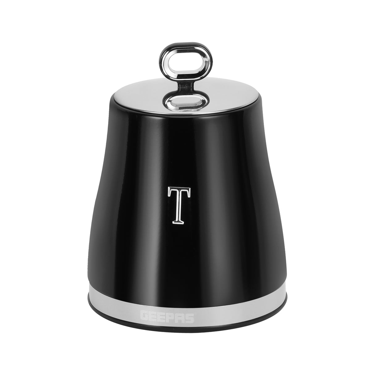 Geepas GCS63082UK-BK 3PCS Kitchen Canisters Set | Airtight Carbon Steel Storage Jars | Silicone Seal | Stainless Steel Lid | Perfect for Tea, Sugar & Coffee Storage