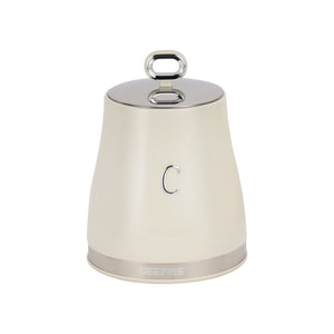 Geepas GCS63082UK-CR 3PCS Kitchen Canisters Set | Airtight Carbon Steel Storage Jars | Silicone Seal | Stainless Steel Lid | Perfect  for Tea, Sugar & Coffee Storage