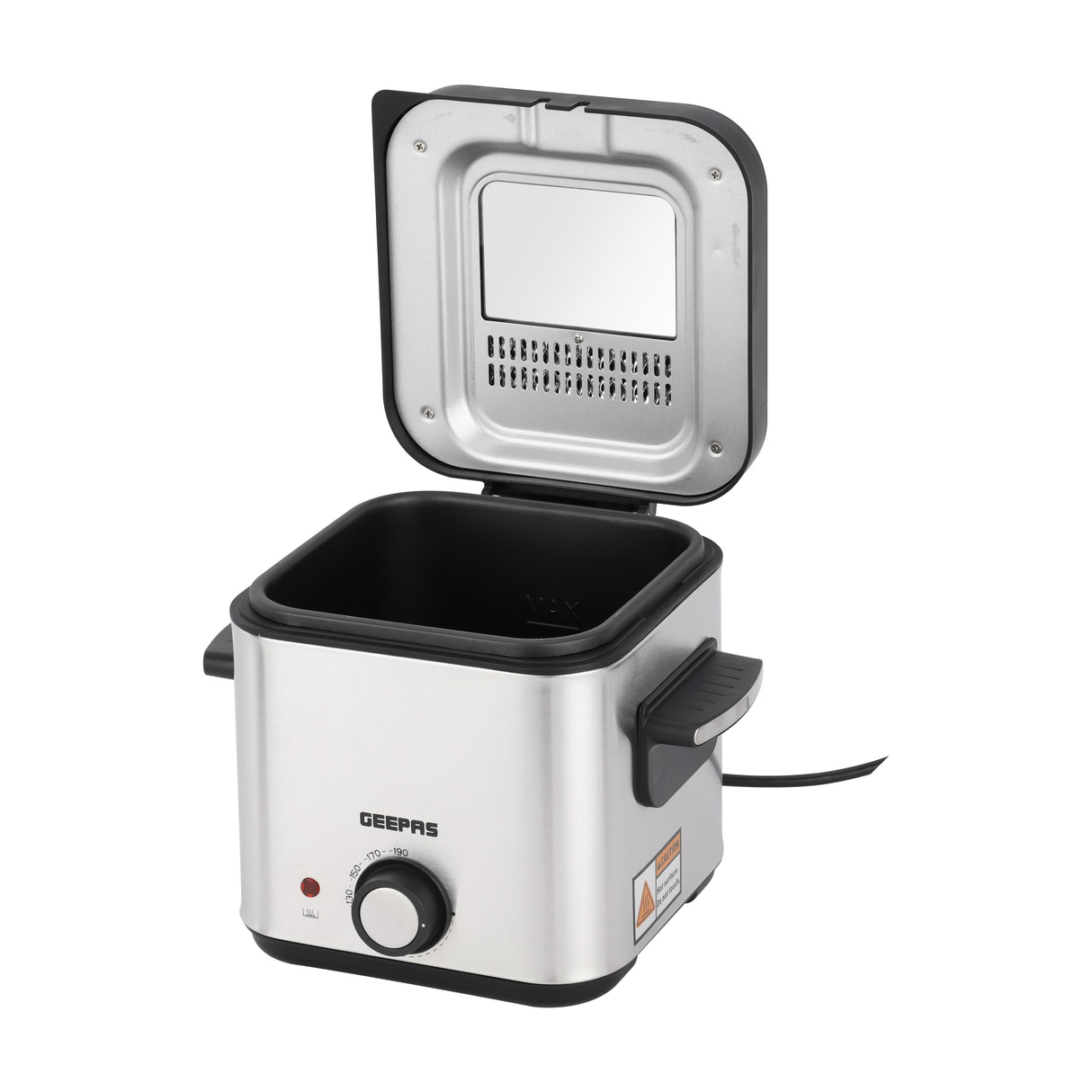 Geepas GDF36012UK 1.5L Deep Fryer with Adjustable Temperature Control | Heating Indicator Light | Cool Touch Handles | Stainless Steel Body for Crispy Fried Foods