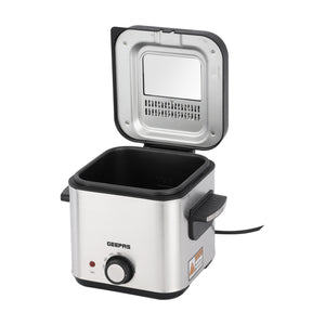 Geepas GDF36012UK 1.5L Deep Fryer with Adjustable Temperature Control | Heating Indicator Light | Cool Touch Handles | Stainless Steel Body for Crispy Fried Foods