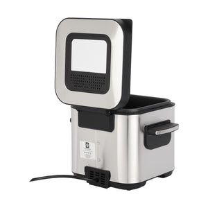 Geepas GDF36012UK 1.5L Deep Fryer with Adjustable Temperature Control | Heating Indicator Light | Cool Touch Handles | Stainless Steel Body for Crispy Fried Foods
