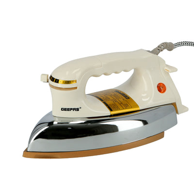Geepas GDI23012 Automatic Dry Iron | 1200W Powerful Performance | Non-Stick Teflon Coated Soleplate for Smooth Glide| Adjustable Temperature Control| 7 Years Warranty