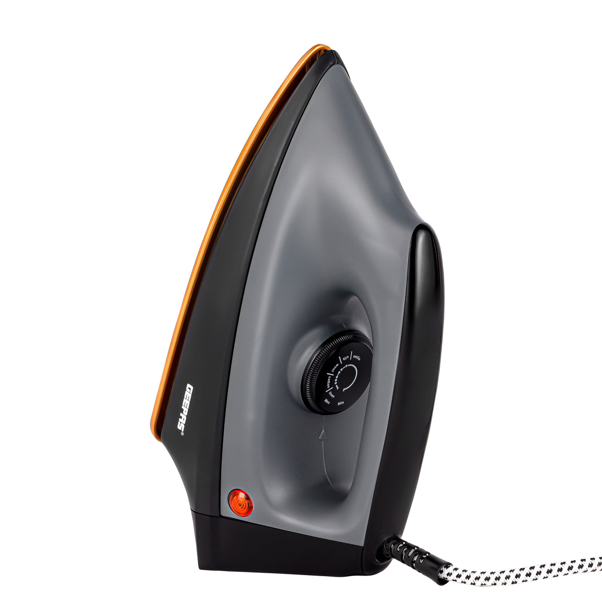 Geepas GDI2748 Heavy Duty Dry Iron | 1200W with Ceramic Coated Soleplate | Auto Cut-Off Thermostat| Adjustable Temperature Control for Safe & Smooth Ironing at Home