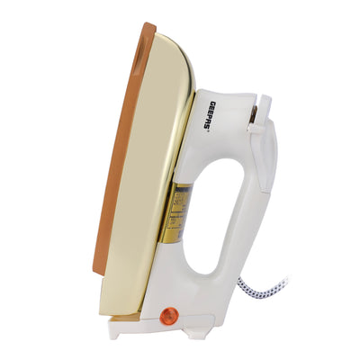 Geepas GDI2750 Automatic Heavy Weight Dry Iron | 1000W Power| Non-Stick Golden Teflon Soleplate| Adjustable Temperature Control | Overheat Protection|  7-Year Warranty