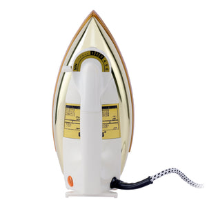 Geepas GDI2750 Automatic Heavy Weight Dry Iron | 1000W Power| Non-Stick Golden Teflon Soleplate| Adjustable Temperature Control | Overheat Protection|  7-Year Warranty