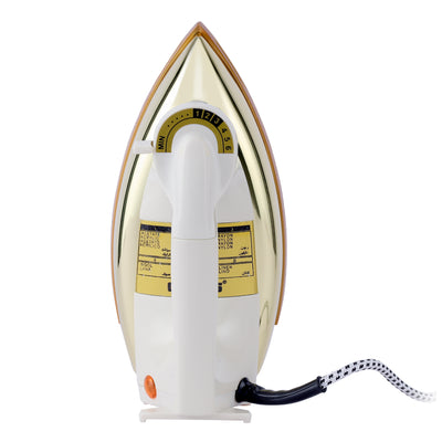 Geepas GDI2750 Automatic Heavy Weight Dry Iron | 1000W Power| Non-Stick Golden Teflon Soleplate| Adjustable Temperature Control | Overheat Protection|  7-Year Warranty