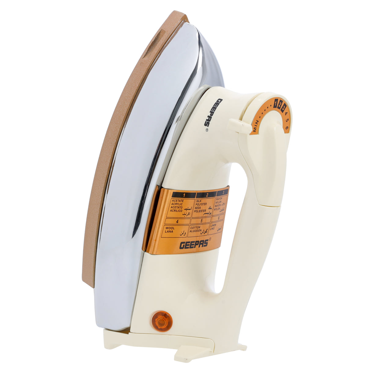 Electric Dry Iron, Golden Ceramic Soleplate Iron, GDI2752N | 1000W Heavy Weight Iron with Adjustable Temperature | Pilot Indicator Lamp | Overheat Protection | Swivel Cord