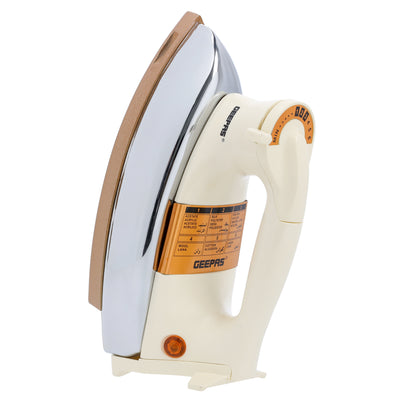 Electric Dry Iron, Golden Ceramic Soleplate Iron, GDI2752N | 1000W Heavy Weight Iron with Adjustable Temperature | Pilot Indicator Lamp | Overheat Protection | Swivel Cord