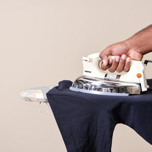 Geepas GDI7752 Automatic Heavy Weight Dry Iron | 1000-1200W Power, Non-Stick Golden Teflon Soleplate| Adjustable Temperature Control| Smooth Glide Design| 7-Year Warranty