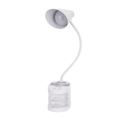 Geepas GDL53039 Rechargeable Reading Lamp |Table Light with Pencil Vase, Transparent Storage Box, Adjustable Silicone Tube, Lithium Battery, 12H Backup, 2Year Warranty