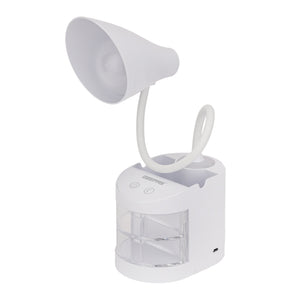 Geepas GDL53039 Rechargeable Reading Lamp |Table Light with Pencil Vase, Transparent Storage Box, Adjustable Silicone Tube, Lithium Battery, 12H Backup, 2Year Warranty