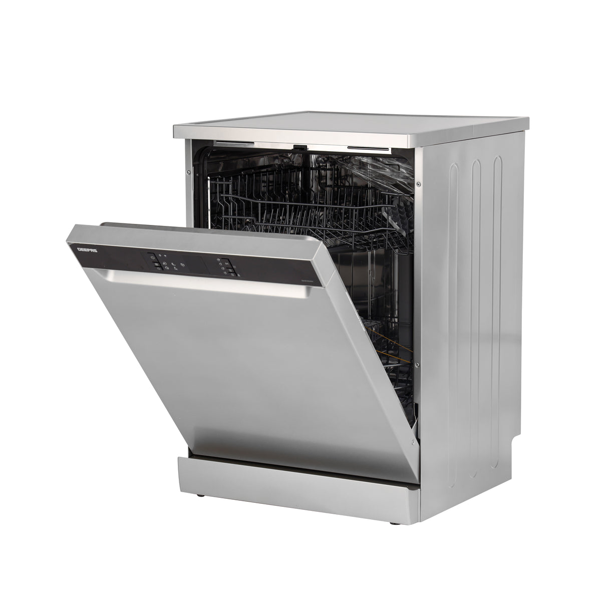 Geepas Free Standing Dishwasher GDW1354SV | 13 Place Settings, 2 Baskets, Stainless Steel Tub, 5 Wash Programs, Delay Timer, LED Display, Child Lock, 2Year Warranty