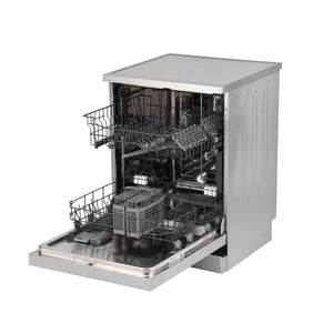 Geepas Free Standing Dishwasher GDW1354SV | 13 Place Settings, 2 Baskets, Stainless Steel Tub, 5 Wash Programs, Delay Timer, LED Display, Child Lock, 2Year Warranty