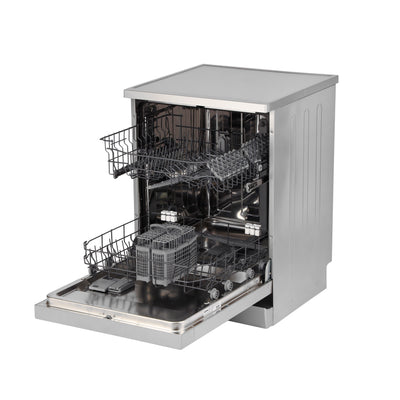 Geepas Free Standing Dishwasher GDW1354SV | 13 Place Settings, 2 Baskets, Stainless Steel Tub, 5 Wash Programs, Delay Timer, LED Display, Child Lock, 2Year Warranty