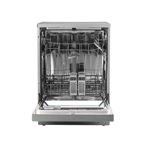 Geepas Free Standing Dishwasher GDW1354SV | 13 Place Settings, 2 Baskets, Stainless Steel Tub, 5 Wash Programs, Delay Timer, LED Display, Child Lock, 2Year Warranty