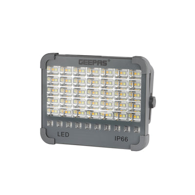 Geepas GE51069 Rechargeable Solar Light | 90 SMD LEDs | Dual USB & Solar Charging| 4800mAh Battery| IP66 Waterproof Design & Multi-Mode Bright Lighting for Outdoor Use