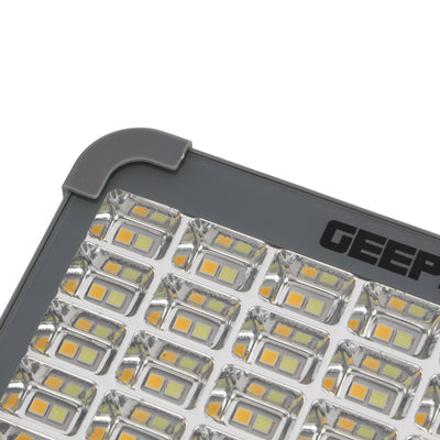 Geepas GE51069 Rechargeable Solar Light | 90 SMD LEDs | Dual USB & Solar Charging| 4800mAh Battery| IP66 Waterproof Design & Multi-Mode Bright Lighting for Outdoor Use