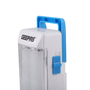 Geepas GE53013 Rechargeable Emergency Lantern |18 SMD LEDs| 4V 1200mAh Lead-Acid Battery|4 Hours Runtime| Dual-Tube Bright Light| DC 5V Input| Reliable Emergency Lighting