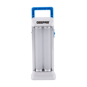 Geepas GE53013 Rechargeable Emergency Lantern |18 SMD LEDs| 4V 1200mAh Lead-Acid Battery|4 Hours Runtime| Dual-Tube Bright Light| DC 5V Input| Reliable Emergency Lighting
