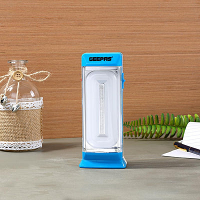 Geepas GE53014 Rechargeable Emergency Lantern| 20 SMD LEDs|1200mAh Battery| Dual Brightness Modes| Portable Handle & 4 Hours Working  | Compact Home & Emergency Light