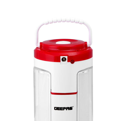 Geepas GE53023 Rechargeable LED Lantern |7 Hours Runtime| 5.6V Long-Lasting Battery| 360° Bright Lighting| Overcharge Protection| Ideal for Emergencies | 2 Years Warranty