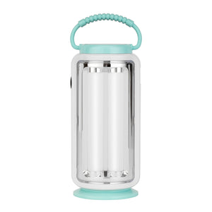 Geepas LED Emergency Lantern with Solar Panel GE53029 |52 LEDs, 360° Light, 5Hours Backup |Energy Efficient, Portable, Lightweight Design | Blue & White, 2 Years Warranty