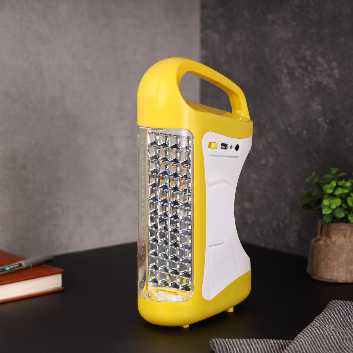 Geepas GE5510 Rechargeable LED Lantern with 44 SMD LEDs| 100 Hours Working | Unbreakable PC Glass | USB Mobile Charging  | Powerful Emergency |  2 Years Warranty