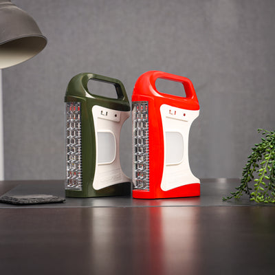 Geepas GE5566 Rechargeable 2PC LED Lantern | 60 Hours Working Time| Energy Efficient Dual-Side LEDs| Auto Power Failure Light| For Home & Outdoor Use| 2 Years Warranty