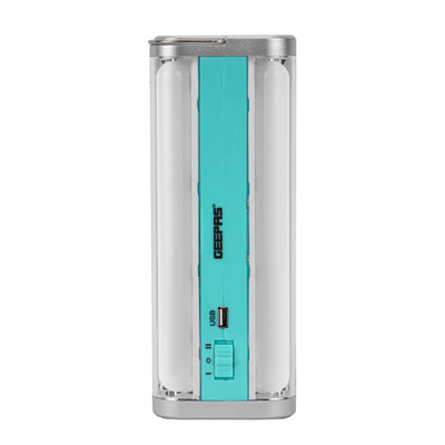 Geepas Emergency Lantern GE5595 | 100 SMD LED| Solar Input| Type-C Charging| USB Output| 1800mAh Lithium Battery | Multi-Function Rechargeable Light| 2 Years Warranty