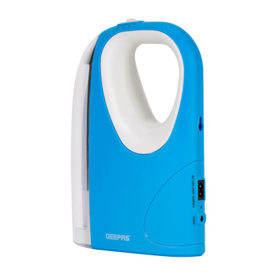 Geepas GE5596 Rechargeable Emergency Lantern |60 SMD LEDs| 4V Long-Lasting Battery| Solar DC Input| 2 Light Modes|5-Hour Runtime|Portable Durable Design|2 Years Warranty